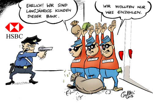 Cartoon: HSBC-Leak (medium) by Paolo Calleri tagged schweiz,bank,hsbc,ableger,niederlassung,kunden,kriminelle,terroristen,schwarzgeld,steuerbetrug,unterlagen,bericht,dokumente,sz,ndr,wdr,datenleck,politiker,waffenverkaeufer,karikatur,cartoon,paolo,calleri,schweiz,bank,hsbc,ableger,niederlassung,kunden,kriminelle,terroristen,schwarzgeld,steuerbetrug,unterlagen,bericht,dokumente,sz,ndr,wdr,datenleck,politiker,waffenverkaeufer,karikatur,cartoon,paolo,calleri