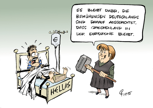 Cartoon: Misery (medium) by Paolo Calleri tagged cartoon,karikatur,king,stephen,misery,soziales,arbeit,steuern,finanzen,wirtschaft,merkel,angela,bundeskanzlerin,grexit,schuldenstreit,reformen,schuldenrkise,waehrung,eurozone,euro,regierungserklaerung,berlin,athen,griechenland,deutschland,eu,paolo,calleri,eu,deutschland,griechenland,athen,berlin,regierungserklaerung,euro,eurozone,waehrung,schuldenrkise,reformen,schuldenstreit,grexit,bundeskanzlerin,angela,merkel,wirtschaft,finanzen,steuern,arbeit,soziales,karikatur,cartoon,paolo,calleri