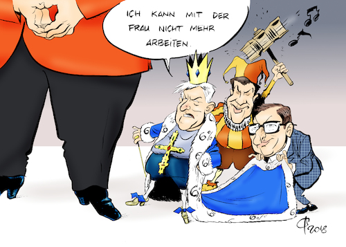 Cartoon: Provinzfürsten (medium) by Paolo Calleri tagged europa,eu,deutschland,bayern,union,cdu,csu,parteien,streit,asyl,konflikte,fluechtlinge,grenzen,bundesinneminister,horst,seehofer,masterplan,kanzlerin,angela,merkel,abstimmung,gipfel,zusammenarbeit,schwesterpartei,bundesregierung,populismus,rechtpopulismus,karikatur,cartoon,paolo,calleri,europa,eu,deutschland,bayern,union,cdu,csu,parteien,streit,asyl,konflikte,fluechtlinge,grenzen,bundesinneminister,horst,seehofer,masterplan,kanzlerin,angela,merkel,abstimmung,gipfel,zusammenarbeit,schwesterpartei,bundesregierung,populismus,rechtpopulismus,karikatur,cartoon,paolo,calleri