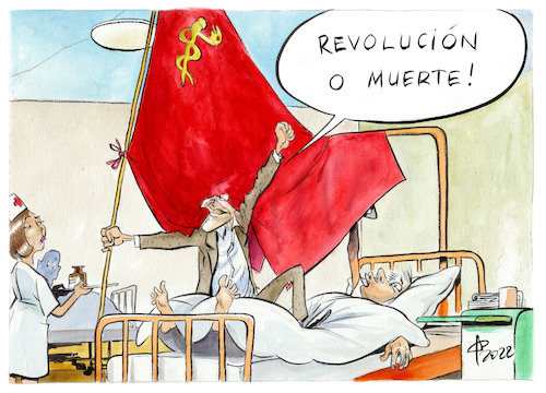 Cartoon: Revolution oder Tod! (medium) by Paolo Calleri tagged gesundheit,krankenhaeuser,bundesgesundheitsminister,lauterbach,fallpauschalen,medizin,kosten,finanzen,einnahmen,wirtschaft,karikatur,cartoon,paolo,calleri,gesundheit,krankenhaeuser,bundesgesundheitsminister,lauterbach,fallpauschalen,medizin,kosten,finanzen,einnahmen,wirtschaft,karikatur,cartoon,paolo,calleri