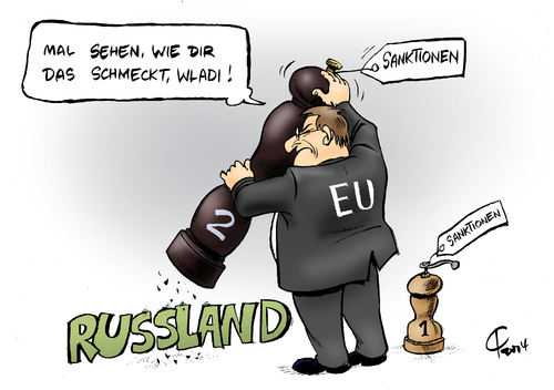 Cartoon: Schärfer (medium) by Paolo Calleri tagged ukraine,putin,wladimir,präsident,russland,krim,konflikt,referendum,annexion,eu,sanktionen,karikatur,cartoon,paolo,calleri,russland,präsident,wladimir,putin,ukraine,krim,konflikt,referendum,annexion,eu,sanktionen,karikatur,cartoon,paolo,calleri