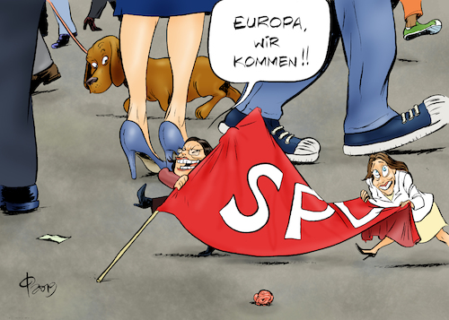 Cartoon: SPD-Parteikonvent (medium) by Paolo Calleri tagged eu,parteien,wahlen,europawahl,spd,sozialdempkraten,umfragen,umfragetief,krise,parteivorsitzende,andrea,nahles,europakandidatin,katarina,barley,wahlkampf,spitzendkandidatin,mindestlohn,werte,gerechtigkeit,populismus,nationalismus,karikatur,cartoon,paolo,calleri,eu,parteien,wahlen,europawahl,spd,sozialdempkraten,umfragen,umfragetief,krise,parteivorsitzende,andrea,nahles,europakandidatin,katarina,barley,wahlkampf,spitzendkandidatin,mindestlohn,werte,gerechtigkeit,populismus,nationalismus,karikatur,cartoon,paolo,calleri