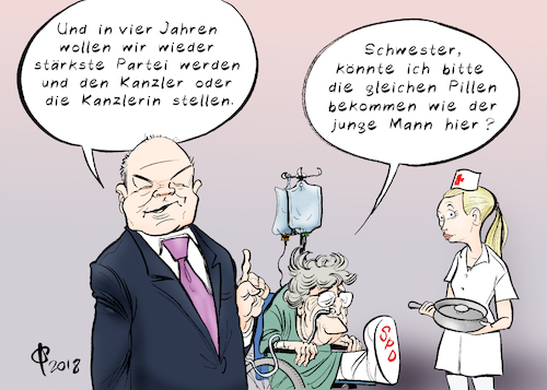 Cartoon: Stimmungsaufheller (medium) by Paolo Calleri tagged deutschland,parteien,spd,sozialdemokraten,parteivorsitz,olaf,scholz,kommissarisch,streit,groko,nogroko,juso,gegner,befuerworter,parteichef,umfragen,umfragewerte,bundestagswahl,prognose,kanzlerschaft,karikatur,cartoon,paolo,calleri,deutschland,parteien,spd,sozialdemokraten,parteivorsitz,olaf,scholz,kommissarisch,streit,groko,nogroko,juso,gegner,befuerworter,parteichef,umfragen,umfragewerte,bundestagswahl,prognose,kanzlerschaft,karikatur,cartoon,paolo,calleri