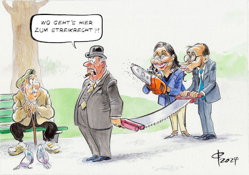 Cartoon: Streikrecht (medium) by Paolo Calleri tagged deutschland,politik,gewrkschaften,gdl,lokfuehrer,db,deutsche,bahn,arbeitnehmer,rechte,arbeitnehmerrechte,streik,streikrecht,unternehmer,parteien,cdu,merz,mittelstand,mittelstandsunion,connemann,karikatur,cartoon,paolo,calleri,deutschland,politik,gewrkschaften,gdl,lokfuehrer,db,deutsche,bahn,arbeitnehmer,rechte,arbeitnehmerrechte,streik,streikrecht,unternehmer,parteien,cdu,merz,mittelstand,mittelstandsunion,connemann,karikatur,cartoon,paolo,calleri