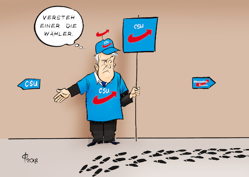 Cartoon: Umleitung (medium) by Paolo Calleri tagged deutschland,eu,bayern,pateien,csu,fluechtlinge,asylbewerber,seehofer,kurs,grenzen,umfrage,verluste,rechtspopulismus,populismus,europa,streit,union,karikatur,cartoon,paolo,calleri,deutschland,eu,bayern,pateien,csu,fluechtlinge,asylbewerber,seehofer,kurs,grenzen,umfrage,verluste,rechtspopulismus,populismus,europa,streit,union,karikatur,cartoon,paolo,calleri