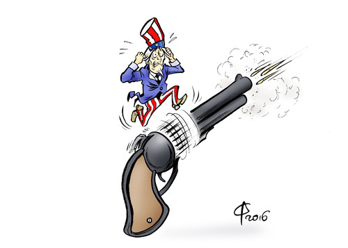 Cartoon: US-Waffengewalt (medium) by Paolo Calleri tagged usa,charlotte,waffen,gesetze,gewalt,toetungen,afroamerikaner,schwarze,polizei,schusswaffen,polizeieinsatz,ausnahmezustand,proteste,aktivisten,video,veroeffentlichung,karikatur,calleri,paolo,cartoon,usa,charlotte,waffen,gewalt,gesetze,toetungen,polizei,schwarze,afroamerikaner,schusswaffen,ausnahmezustand,polizeieinsatz,aktivisten,proteste,veroeffentlichung,video,karikatur,cartoon,paolo,calleri