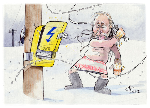 Cartoon: Väterchen Frost (medium) by Paolo Calleri tagged russland,ukraine,krieg,energie,gesellschaft,winter,angriffe,strom,stromnetz,kraftwerke,putin,karikatur,cartoon,paolo,calleri,russland,ukraine,krieg,energie,gesellschaft,winter,angriffe,strom,stromnetz,kraftwerke,putin,karikatur,cartoon,paolo,calleri