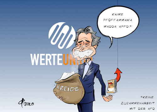 Cartoon: Werteunion (medium) by Paolo Calleri tagged deutschland,union,cdu,parteien,werteunion,werte,verein,afd,nähe,zusammenarbeit,alexander,mitsch,spende,rechtspopulisten,faschisten,höcke,thüringen,wahlen,abgrenzung,demokratie,karikatur,cartoon,paolo,calleri,deutschland,union,cdu,parteien,werteunion,werte,verein,afd,nähe,zusammenarbeit,alexander,mitsch,spende,rechtspopulisten,faschisten,höcke,thüringen,wahlen,abgrenzung,demokratie,karikatur,cartoon,paolo,calleri