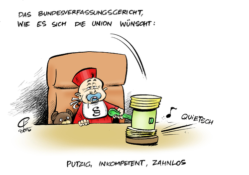 Cartoon: Zahnlos (medium) by Paolo Calleri tagged deutschland,karlsruhe,innenpolitik,politik,bundestag,parlament,justiz,richter,bundesverfassungsrichter,bundesverfassungsgericht,entscheidungen,urteile,politiker,gurndgesetzaenderung,grundgesetz,unionsparteien,cdu,csu,herdpraemie,betreuungsgeld,karikatur,cartoon,paolo,calleri,deutschland,karlsruhe,innenpolitik,politik,bundestag,parlament,justiz,richter,bundesverfassungsrichter,bundesverfassungsgericht,entscheidungen,urteile,politiker,gurndgesetzaenderung,grundgesetz,unionsparteien,cdu,csu,herdpraemie,betreuungsgeld,karikatur,cartoon,paolo,calleri