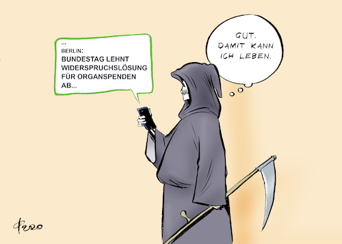 Cartoon: Zustimmungslösung (medium) by Paolo Calleri tagged deutschland,berlin,bundestag,parlament,abgeordnete,organe,organspenden,leben,tod,widerspruch,widerspruchsloesung,bundesgesundheitsminister,jens,spahn,gesundheit,gesundheitsminister,zustimmungsloesung,patienten,quote,europa,eu,selbstbestimmung,cartoon,karikatur,paolo,calleri,deutschland,berlin,bundestag,parlament,abgeordnete,organe,organspenden,leben,tod,widerspruch,widerspruchsloesung,bundesgesundheitsminister,jens,spahn,gesundheit,gesundheitsminister,zustimmungsloesung,patienten,quote,europa,eu,selbstbestimmung,cartoon,karikatur,paolo,calleri