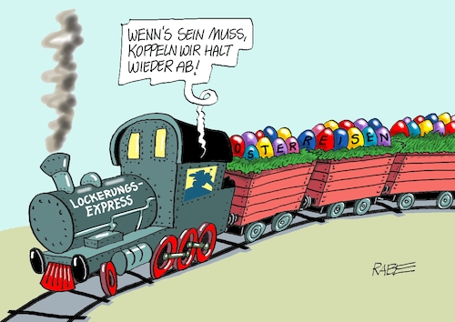 Cartoon: Abkopplungsmanöver (medium) by RABE tagged corona,schnelltest,flughäfen,bahnhöfe,reiserückkehrer,testpflicht,markus,söder,bußgelder,ber,hauptstadtflughafen,eröffnung,fluggäste,viren,maskenpflicht,abstandsregeln,ostern,osterreise,osterreiseverkehr,bahnhof,eisenbahn,lok,lokomotive,lockerungen,lockdown,shutdown,spahn,impfstoff,ostereier,inzidenzwert,stufenplan,corona,schnelltest,flughäfen,bahnhöfe,reiserückkehrer,testpflicht,markus,söder,bußgelder,ber,hauptstadtflughafen,eröffnung,fluggäste,viren,maskenpflicht,abstandsregeln,ostern,osterreise,osterreiseverkehr,bahnhof,eisenbahn,lok,lokomotive,lockerungen,lockdown,shutdown,spahn,impfstoff,ostereier,inzidenzwert,stufenplan