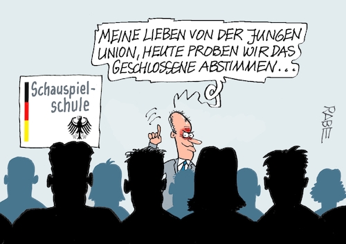 Cartoon: Alles Schauspieler (medium) by RABE tagged merz,union,kanzler,fritze,koalition,spd,klingbeil,bundesregierung,rabe,ralf,böhme,cartoon,karikatur,pressezeichnung,farbcartoon,tagescartoon,trump,putin,krisen,tv,nachrichten,waschmaschine,ju,abstimmung,probe,probeabstimmung,rente,rentenreform,schauspieler,schauspielschule,merz,union,kanzler,fritze,koalition,spd,klingbeil,bundesregierung,rabe,ralf,böhme,cartoon,karikatur,pressezeichnung,farbcartoon,tagescartoon,trump,putin,krisen,tv,nachrichten,waschmaschine,ju,abstimmung,probe,probeabstimmung,rente,rentenreform,schauspieler,schauspielschule