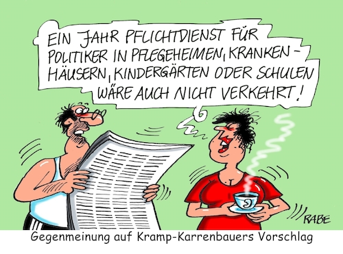 Cartoon: Allgemeine Dienstpflicht (medium) by RABE tagged groko,union,cdu,csu,spd,merkel,akk,berlin,bundesregierung,befragung,rabe,ralf,böhme,cartoon,karikatur,pressezeichnung,farbcartoon,tagescartoon,prügelei,halbzeit,halbzeitbilanz,pflichtdient,kramp,karrenbauer,allgemeine,dienstpflicht,pflegeheime,kindergärten,schulen,krankenhäuser,groko,union,cdu,csu,spd,merkel,akk,berlin,bundesregierung,befragung,rabe,ralf,böhme,cartoon,karikatur,pressezeichnung,farbcartoon,tagescartoon,prügelei,halbzeit,halbzeitbilanz,pflichtdient,kramp,karrenbauer,allgemeine,dienstpflicht,pflegeheime,kindergärten,schulen,krankenhäuser