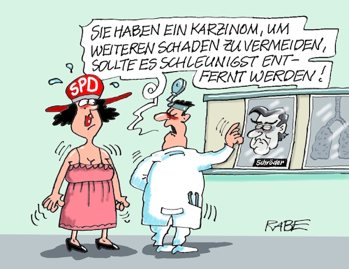 Cartoon: Altlast Schröder (medium) by RABE tagged merz,kanzler,koalition,union,spd,klingbeil,cartoon,karikatur,pressezeichnung,farbcartoon,tagescartoon,db,bahn,frühling,frühjahr,frühjahrsputz,ice,zug,blumenkasten,blumenkästen,esc,songcontest,altlast,altkanzler,gerhard,schröder,putin,moskau,geburtstagsfeier,geburtstagsgast,karzinom,arzt,krebs,röntgenbild,merz,kanzler,koalition,union,spd,klingbeil,cartoon,karikatur,pressezeichnung,farbcartoon,tagescartoon,db,bahn,frühling,frühjahr,frühjahrsputz,ice,zug,blumenkasten,blumenkästen,esc,songcontest,altlast,altkanzler,gerhard,schröder,putin,moskau,geburtstagsfeier,geburtstagsgast,karzinom,arzt,krebs,röntgenbild