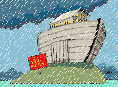 Cartoon: Arche Noah (medium) by RABE tagged hochwasser,regen,starkregen,überflutung,hochwasserwarnung,wetterdienst,rabe,ralf,böhme,cartoon,karikatur,pressezeichnung,farbcaartoon,tagescartoon,arche,noah,sintflut,hochwasser,regen,starkregen,überflutung,hochwasserwarnung,wetterdienst,rabe,ralf,böhme,cartoon,karikatur,pressezeichnung,farbcaartoon,tagescartoon,arche,noah,sintflut