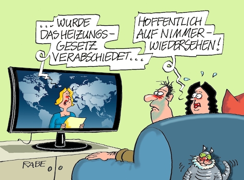 Cartoon: Auf Nimmerwiedersehen (medium) by RABE tagged klima,klimaziele,klimawende,ampel,wissing,streit,umsetzung,rabe,ralf,böhme,cartoon,karikatur,pressezeichnung,farbcartoon,tagescartoon,dürre,klimakatastrophe,habeck,grüne,heizungsgesetz,wärmepumpen,heizungstausch,bundestag,verabschiedung,wiedersehen,nimmerwiedersehen,tv,nachrichtensendung,klima,klimaziele,klimawende,ampel,wissing,streit,umsetzung,rabe,ralf,böhme,cartoon,karikatur,pressezeichnung,farbcartoon,tagescartoon,dürre,klimakatastrophe,habeck,grüne,heizungsgesetz,wärmepumpen,heizungstausch,bundestag,verabschiedung,wiedersehen,nimmerwiedersehen,tv,nachrichtensendung