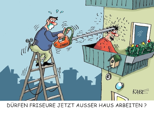 Cartoon: Außer Hausdienst (medium) by RABE tagged corona,bildung,bildungsminister,kanzleramt,bildungskonferenz,lehrerkonferenz,laptop,ausstatung,digitalisierung,bildungsmonitor,internetzugan,wlan,aufwachen,lockdown,shutdown,schließung,verschärfung,frisör,friseure,ausser,haus,leiter,schere,kamm,heckenschere,haare,fallzahlen,rki,merkel,impfstoff,weihnachten,silvester,corona,bildung,bildungsminister,kanzleramt,bildungskonferenz,lehrerkonferenz,laptop,ausstatung,digitalisierung,bildungsmonitor,internetzugan,wlan,aufwachen,lockdown,shutdown,schließung,verschärfung,frisör,friseure,ausser,haus,leiter,schere,kamm,heckenschere,haare,fallzahlen,rki,merkel,impfstoff,weihnachten,silvester