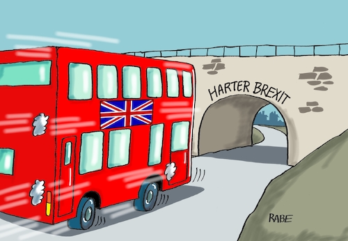 Cartoon: Austritt EU (medium) by RABE tagged eu,brexit,ausstieg,brexitverhandlungen,brüssel,london,may,juncker,rabe,ralf,böhme,cartoon,karikatur,pressezeichnung,farbcartoon,tagescartoon,bedingungen,optionen,austritt,bus,brücke,doppeldeckerbus,eu,brexit,ausstieg,brexitverhandlungen,brüssel,london,may,juncker,rabe,ralf,böhme,cartoon,karikatur,pressezeichnung,farbcartoon,tagescartoon,bedingungen,optionen,austritt,bus,brücke,doppeldeckerbus