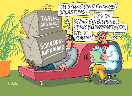 Cartoon: Bauchmuskulaturtraining (medium) by RABE tagged gewerkschaften,tarife,tarifverhandlungen,streik,gew,verdi,rabe,ralf,böhme,cartoon,karikatur,pressezeichnung,farbcartoon,tagescartoon,schleifstein,messer,gewerkschaftsmitglieder,städte,gemeinden,kommunen,bürgermeister,belastung,kisten,tarifabschluss,einigung,gebührenerhöhung,steuererhöhung,schuldenaufnahme,couch,psychiater,seelenklempner,gewerkschaften,tarife,tarifverhandlungen,streik,gew,verdi,rabe,ralf,böhme,cartoon,karikatur,pressezeichnung,farbcartoon,tagescartoon,schleifstein,messer,gewerkschaftsmitglieder,städte,gemeinden,kommunen,bürgermeister,belastung,kisten,tarifabschluss,einigung,gebührenerhöhung,steuererhöhung,schuldenaufnahme,couch,psychiater,seelenklempner