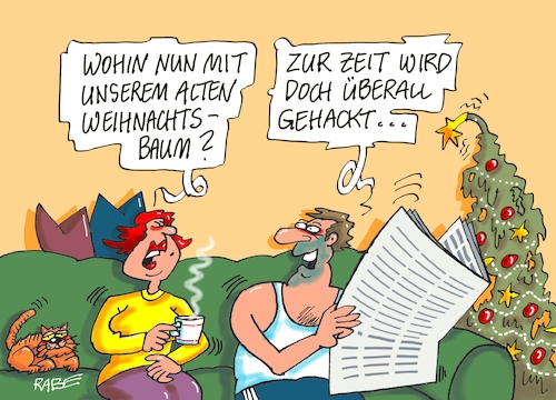 Cartoon: Baumentsorgung (medium) by RABE tagged weihnachten,weihnachtsmann,schlitten,rentiere,kanzlerin,merkel,rabe,ralf,böhme,cartoon,karikatur,pressezeichnung,farbcartoon,tagescartoon,weihnachtsbaum,entsorgung,rücknahme,baumschmucklichterkette,hacker,schüler,hessen,weihnachten,weihnachtsmann,schlitten,rentiere,kanzlerin,merkel,rabe,ralf,böhme,cartoon,karikatur,pressezeichnung,farbcartoon,tagescartoon,weihnachtsbaum,entsorgung,rücknahme,baumschmucklichterkette,hacker,schüler,hessen