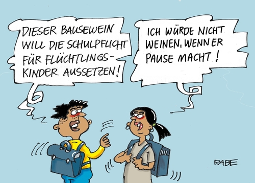 Cartoon: Bausewein nochmal (medium) by RABE tagged bausewein,spd,erfurt,thüringen,aussetzung,flüchlingskinder,schule,unterrricht,asylanten,bildungsauftrag,abschiebung,rabe,ralf,böhme,cartoon,karikatur,pressezeichnung,farbcartoon,tagescartoon,schüler,balkanländer,bausewein,spd,erfurt,thüringen,aussetzung,flüchlingskinder,schule,unterrricht,asylanten,bildungsauftrag,abschiebung,rabe,ralf,böhme,cartoon,karikatur,pressezeichnung,farbcartoon,tagescartoon,schüler,balkanländer