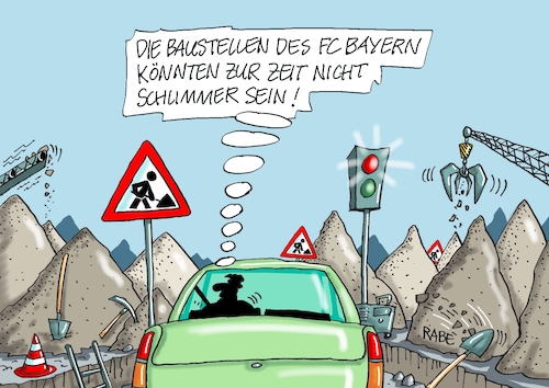 Cartoon: Baustellengefahr (medium) by RABE tagged fußball,ball,sport,bundesliga,trainer,fc,bayern,münchen,entlassung,nagelsmann,rabe,ralf,böhme,cartoon,karikatur,pressezeichnung,farbcartoon,tagescartoon,hintertür,tabellenführung,tuchel,trainerwechsel,baustellen,kahn,rausschmiss,trennung,pkw,verkehrsschilder,fußball,ball,sport,bundesliga,trainer,fc,bayern,münchen,entlassung,nagelsmann,rabe,ralf,böhme,cartoon,karikatur,pressezeichnung,farbcartoon,tagescartoon,hintertür,tabellenführung,tuchel,trainerwechsel,baustellen,kahn,rausschmiss,trennung,pkw,verkehrsschilder