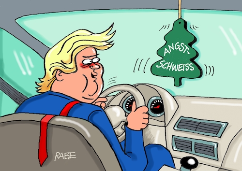 Cartoon: Beängstigend (medium) by RABE tagged trump,präsident,usa,donald,einmarsch,erstürmung,cartoon,karikatur,pressezeichnung,rabe,ralf,böhme,farbcartoon,tagescartoon,venezuela,südamerika,maduro,regimewechsel,weltordnung,kongress,völkerrecht,pkw,lenkrad,duft,duftbaum,angst,angstschweiß,intervention,trump,präsident,usa,donald,einmarsch,erstürmung,cartoon,karikatur,pressezeichnung,rabe,ralf,böhme,farbcartoon,tagescartoon,venezuela,südamerika,maduro,regimewechsel,weltordnung,kongress,völkerrecht,pkw,lenkrad,duft,duftbaum,angst,angstschweiß,intervention