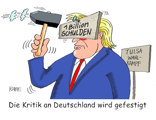 Cartoon: Beklopftes (medium) by RABE tagged virus,corona,pandemie,coronakrise,rabe,ralf,böhme,cartoon,karikatur,pressezeichnung,farbcartoon,tagescartoon,viren,virenschutz,mundschutz,desinfektion,föderal,föderalismus,ländersache,donald,trump,usa,president,washington,tulsa,wahlkampf,präsidentenwahl,november,holz,brett,kopf,hammer,nagel,kritik,deutschland,euro,nato,schulden,billion,rassismus,floyd,empathie,kritikerneuerung,wahlkampfrede,virus,corona,pandemie,coronakrise,rabe,ralf,böhme,cartoon,karikatur,pressezeichnung,farbcartoon,tagescartoon,viren,virenschutz,mundschutz,desinfektion,föderal,föderalismus,ländersache,donald,trump,usa,president,washington,tulsa,wahlkampf,präsidentenwahl,november,holz,brett,kopf,hammer,nagel,kritik,deutschland,euro,nato,schulden,billion,rassismus,floyd,empathie,kritikerneuerung,wahlkampfrede