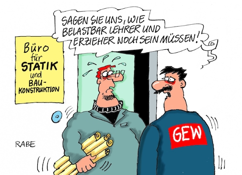 Cartoon: Belastungsgrenze (medium) by RABE tagged gewerkschaften,tarife,tarifverhandlungen,streik,gew,verdi,rabe,ralf,böhme,cartoon,karikatur,pressezeichnung,farbcartoon,tagescartoon,schleifstein,messer,gewerkschaftsmitglieder,kurbel,statik,baukonstruktion,belastungsgrenze,lehrermangel,erzieher,kita,gewerkschaften,tarife,tarifverhandlungen,streik,gew,verdi,rabe,ralf,böhme,cartoon,karikatur,pressezeichnung,farbcartoon,tagescartoon,schleifstein,messer,gewerkschaftsmitglieder,kurbel,statik,baukonstruktion,belastungsgrenze,lehrermangel,erzieher,kita