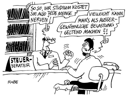 Cartoon: Belastungstest (medium) by RABE tagged steuern,steuerberater,steuerkanzlei,steuetricks,steuerzahler,student,studium,belastung,uni,bafög,nerven,kosten,büro,kanzlei,außergewöhliches,bildungswesen,anforderungen,examen,lehramt,bewerbung,abschluß,zeugnis,lehrer,professoren,dozenten,mensa,studienjahr,semester,steuern,steuerberater,steuerkanzlei,steuerzahler,student,studium,bafög