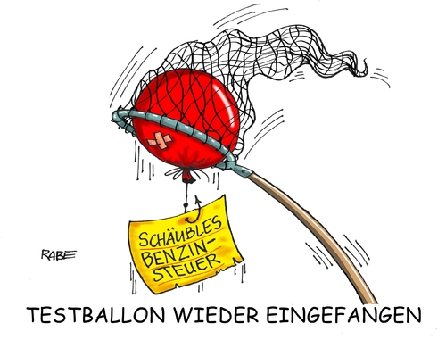 Cartoon: Benzinsteuer (medium) by RABE tagged benzin,benzinsteuer,autofahrer,pendler,sprit,tankstelle,schäuble,cdu,bundesfinanzminister,flüchtlinge,eu,flüchtlingskrise,flüchtlingsfinanzierung,rabe,ralf,böhme,cartoon,karikatur,pressezeichnung,farbcartoon,tagescartoon,test,testballon,netz,benzin,benzinsteuer,autofahrer,pendler,sprit,tankstelle,schäuble,cdu,bundesfinanzminister,flüchtlinge,eu,flüchtlingskrise,flüchtlingsfinanzierung,rabe,ralf,böhme,cartoon,karikatur,pressezeichnung,farbcartoon,tagescartoon,test,testballon,netz