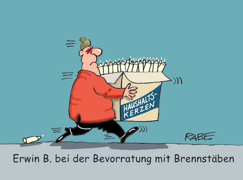 Cartoon: Bevorratung (medium) by RABE tagged gas,gassparen,gasnotstand,gasgeben,sanktionen,gasspeicher,gasheizung,rabe,ralf,böhme,cartoon,karikatur,pressezeichnung,farbcartoon,tagescartoon,robert,habeck,putin,ukrainekrieg,blackout,bevorratung,hamsterkäufe,kerzen,wachskerzen,haushaltskerzen,akw,brennstäbe,brennelemente,gas,gassparen,gasnotstand,gasgeben,sanktionen,gasspeicher,gasheizung,rabe,ralf,böhme,cartoon,karikatur,pressezeichnung,farbcartoon,tagescartoon,robert,habeck,putin,ukrainekrieg,blackout,bevorratung,hamsterkäufe,kerzen,wachskerzen,haushaltskerzen,akw,brennstäbe,brennelemente