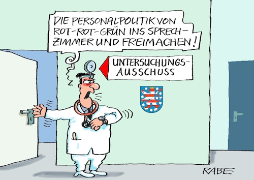 Cartoon: Bitte mal nackig machen (medium) by RABE tagged landtagswahl,thüringen,bodo,ramelow,spitzenkandidat,die,linke,rabe,ralf,böhme,cartoon,karikatur,pressezeichnung,farbcartoon,tagescartoon,cdu,fdp,untersuchungsausschuss,arzt,sprechzimmer,personalpolitik,untersuchung,einstellungspraxis,rechnungshof,landtagsfraktion,untreueskandal,landtagswahl,thüringen,bodo,ramelow,spitzenkandidat,die,linke,rabe,ralf,böhme,cartoon,karikatur,pressezeichnung,farbcartoon,tagescartoon,cdu,fdp,untersuchungsausschuss,arzt,sprechzimmer,personalpolitik,untersuchung,einstellungspraxis,rechnungshof,landtagsfraktion,untreueskandal