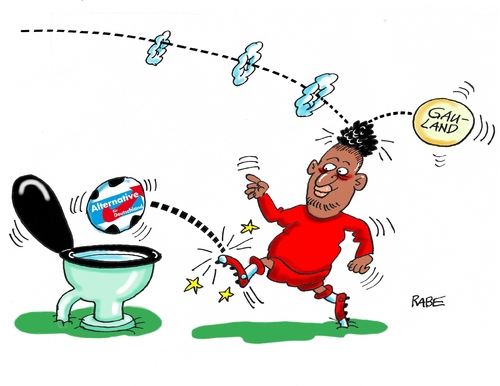 Cartoon: Boateng (medium) by RABE tagged afd,gauland,beleidigung,fremdenhass,flüchtlinge,rabe,ralf,böhme,cartoon,karikatur,pressezeichnung,farbcartoon,fussball,em,nationalspieler,schwarzer,afd,gauland,beleidigung,fremdenhass,flüchtlinge,rabe,ralf,böhme,cartoon,karikatur,pressezeichnung,farbcartoon,fussball,em,nationalspieler,schwarzer