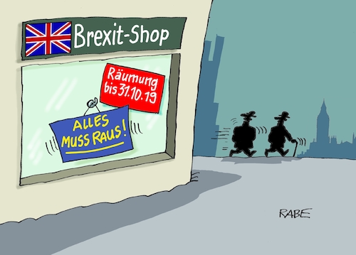 Cartoon: Brexit immer wieder (medium) by RABE tagged brexit,no,deal,johnson,boris,downing,street,austritt,eu,brüssel,london,rabe,ralf,böhme,cartoon,karikatur,pressezeichnung,farbcartoon,tagescartoon,may,juncker,luxemburg,laden,schaufenster,schlußverkauf,räumungsverkauf,themse,brexit,no,deal,johnson,boris,downing,street,austritt,eu,brüssel,london,rabe,ralf,böhme,cartoon,karikatur,pressezeichnung,farbcartoon,tagescartoon,may,juncker,luxemburg,laden,schaufenster,schlußverkauf,räumungsverkauf,themse