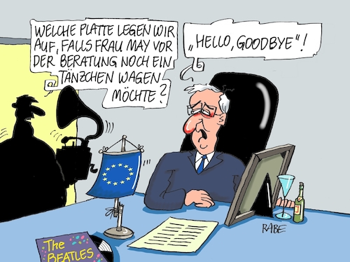 Cartoon: Brexit Szenario (medium) by RABE tagged brexit,eu,insel,may,britten,austritt,rabe,ralf,böhme,cartoon,karikatur,pressezeichnung,farbcartoon,tagescartoon,bauhaus,baukasten,bauklötzer,plan,referendum,februar,juncker,tanz,tänzchen,beatles,platte,schallplatte,grammophon,hello,goodbye,brexit,eu,insel,may,britten,austritt,rabe,ralf,böhme,cartoon,karikatur,pressezeichnung,farbcartoon,tagescartoon,bauhaus,baukasten,bauklötzer,plan,referendum,februar,juncker,tanz,tänzchen,beatles,platte,schallplatte,grammophon,hello,goodbye