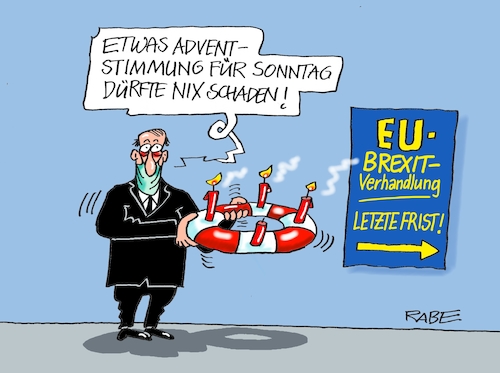 Cartoon: Brexitadvent (medium) by RABE tagged brexit,boris,johnson,england,irland,schottland,großbritannien,rabe,ralf,böhme,cartoon,karikatur,presezeichnung,farbcartoon,tagescartoon,eu,brüssel,austritt,forderungen,australien,beutel,känguru,verhandlungen,bruch,scheitern,advent,adventskranz,kerzen,rettung,rettungsring,sonntagshowdown,frist,corona,brexit,boris,johnson,england,irland,schottland,großbritannien,rabe,ralf,böhme,cartoon,karikatur,presezeichnung,farbcartoon,tagescartoon,eu,brüssel,austritt,forderungen,australien,beutel,känguru,verhandlungen,bruch,scheitern,advent,adventskranz,kerzen,rettung,rettungsring,sonntagshowdown,frist,corona