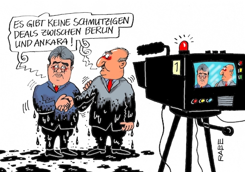 Cartoon: Brustbild (medium) by RABE tagged türkei,ankara,erdogan,außenminister,gabriel,spd,rabe,ralf,böhme,cartoon,karikatur,pressezeichnung,farbcartoon,tagescartoon,deal,schmutz,pressefreiheit,panzerlieferung,gefängnis,journalisten,yüsel,yücel,türkei,ankara,erdogan,außenminister,gabriel,spd,rabe,ralf,böhme,cartoon,karikatur,pressezeichnung,farbcartoon,tagescartoon,deal,schmutz,pressefreiheit,panzerlieferung,gefängnis,journalisten,yüsel,yücel