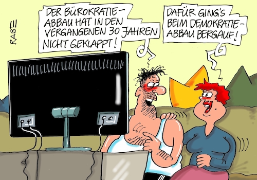 Cartoon: Bürokratieabbau (medium) by RABE tagged groko,union,cdu,csu,spd,merkel,akk,berlin,bundesregierung,befragung,rabe,ralf,böhme,cartoon,karikatur,pressezeichnung,farbcartoon,tagescartoon,prügelei,halbzeit,halbzeitbilanz,bürokratie,bürokratieabbau,büro,ämter,behörden,arbeitsstellen,stellenabbau,demokratie,demokratieabbau,demokratieverlust,groko,union,cdu,csu,spd,merkel,akk,berlin,bundesregierung,befragung,rabe,ralf,böhme,cartoon,karikatur,pressezeichnung,farbcartoon,tagescartoon,prügelei,halbzeit,halbzeitbilanz,bürokratie,bürokratieabbau,büro,ämter,behörden,arbeitsstellen,stellenabbau,demokratie,demokratieabbau,demokratieverlust