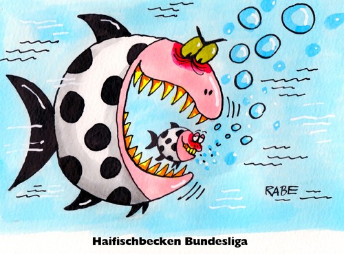 Cartoon: Bundesliga (medium) by RABE tagged bundesliga,transfer,götze,dortmund,bayern,münchen,fc,hoeneß,steuerhinterziehung,steuerschlupflöcher,selbstanzeige,präsident,rabe,ralf,böhme,cartoon,karikatur,fußball,fische,hai,haifisch,haifischbecken,spieler,millionen,ablösesumme,steueraffäre,bundestag,steuerdebatte,bundesliga,transfer,götze,dortmund,bayern,münchen,fc,hoeneß,steuerhinterziehung,steuerschlupflöcher,selbstanzeige,präsident,rabe,ralf,böhme,cartoon,karikatur,fußball,fische,hai,haifisch,haifischbecken,spieler,millionen,ablösesumme,steueraffäre,bundestag,steuerdebatte