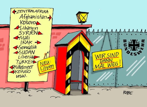 Cartoon: Bundeswehr (medium) by RABE tagged bundeswehr,auslandseinsätze,somalis,syrien,soldaten,rabe,ralf,böhme,cartoon,karikatur,pressezeichnung,farbcartoon,tagescartoon,von,der,leyen,afghanistan,türkei,libyen,bundeswehr,auslandseinsätze,somalis,syrien,soldaten,rabe,ralf,böhme,cartoon,karikatur,pressezeichnung,farbcartoon,tagescartoon,von,der,leyen,afghanistan,türkei,libyen