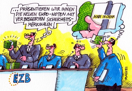 Cartoon: Chinageld (medium) by RABE tagged sicherheitsmerkmale,ezb,krisenländer,euro,eurorettung,staatsanleihen,anleihen,südländer,draghi,schutzschild,eurozone,märkte,notenbanken,stützungskäufe,rettungsfond,esm,sicherheit,euroscheine,euronoten,rabe,ralf,böhme,cartoon,karikatur,banknoten,zentralbank,finanzchefs,china,peking,made,herstellung,wasserzeichen,metallfaden,falschgeld,falschmünzer,sicherheitsmerkmale,ezb,krisenländer,euro,eurorettung,staatsanleihen,anleihen,südländer,draghi,schutzschild,eurozone,märkte,notenbanken,stützungskäufe,rettungsfond,esm,sicherheit,euroscheine,euronoten,rabe,ralf,böhme,cartoon,karikatur,banknoten,zentralbank,finanzchefs,china,peking,made,herstellung,wasserzeichen,metallfaden,falschgeld,falschmünzer