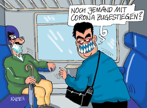 Cartoon: Coronakontrolleur Söder (medium) by RABE tagged coron,schnelltest,flughäfen,bahnhöfe,reiserückkehrer,testpflicht,markus,söder,bußgelder,coron,schnelltest,flughäfen,bahnhöfe,reiserückkehrer,testpflicht,markus,söder,bußgelder