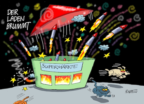 Cartoon: Das Geschäft brummt (medium) by RABE tagged klimawandel,umwelt,umweltministerin,schulze,sp,klimapreis,heizung,auto,rabe,ralf,böhme,cartoon,karikatur,pressezeichnung,farbcartoon,tagescartoon,brücke,bettler,verkehr,klimaprämie,friday,for,future,silvester,jahreswechsel,neujahr,raketen,feuerwerk,böller,knaller,verkauf,supermärkte,silvesterknaller,silvesterfeuerwerk,klimawandel,umwelt,umweltministerin,schulze,sp,klimapreis,heizung,auto,rabe,ralf,böhme,cartoon,karikatur,pressezeichnung,farbcartoon,tagescartoon,brücke,bettler,verkehr,klimaprämie,friday,for,future,silvester,jahreswechsel,neujahr,raketen,feuerwerk,böller,knaller,verkauf,supermärkte,silvesterknaller,silvesterfeuerwerk