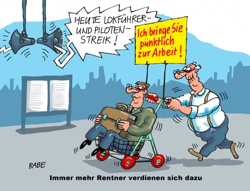 Cartoon: Dazuverdiener (medium) by RABE tagged streik,lokführer,lokführerstreik,db,reisende,zugausfälle,verspätungen,piloten,pilotenstreik,lufthansa,rabe,ralf,böhme,cartoon,karikatur,pressezeichnung,farbcartoon,tagescartoon,rentner,dazuverdiener,rente,rollator,arbeit,bahnhof,bahnsteig,streik,lokführer,lokführerstreik,db,reisende,zugausfälle,verspätungen,piloten,pilotenstreik,lufthansa,rabe,ralf,böhme,cartoon,karikatur,pressezeichnung,farbcartoon,tagescartoon,rentner,dazuverdiener,rente,rollator,arbeit,bahnhof,bahnsteig