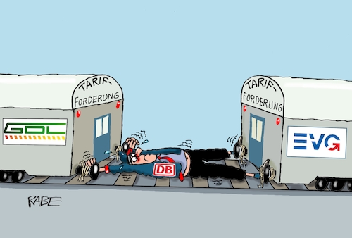 Cartoon: Dehnungsübung (medium) by RABE tagged verkehrswende,deutsche,bahn,bahnsteig,reisende,lautsprecher,rabe,ralf,böhme,cartoon,karikatur,pressezeichnung,farbcartoon,tagescartoon,adler,oldtimerbahn,oldtimer,verspätung,streik,tarifforderung,gdl,evg,lokfüher,db,fesseln,puffer,wagon,schienen,gleise,verkehrswende,deutsche,bahn,bahnsteig,reisende,lautsprecher,rabe,ralf,böhme,cartoon,karikatur,pressezeichnung,farbcartoon,tagescartoon,adler,oldtimerbahn,oldtimer,verspätung,streik,tarifforderung,gdl,evg,lokfüher,db,fesseln,puffer,wagon,schienen,gleise