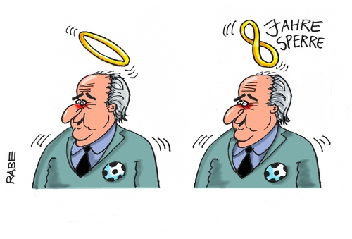 Cartoon: Die Acht im Heiligenschein (medium) by RABE tagged beckenbauer,deutschland,katar,wm,vergabe,sommermärchen,bestechung,tagescartoon,farbcartoon,pressezeichnung,karikatur,cartoon,böhme,ralf,rabe,fifapräsident,wiederwahl,schmirgelder,fifaskandal,fifa,platini,blatter,sepp,sepp,blatter,platini,fifa,fifaskandal,schmirgelder,wiederwahl,fifapräsident,rabe,ralf,böhme,cartoon,karikatur,pressezeichnung,farbcartoon,tagescartoon,bestechung,sommermärchen,vergabe,wm,katar,deutschland,beckenbauer