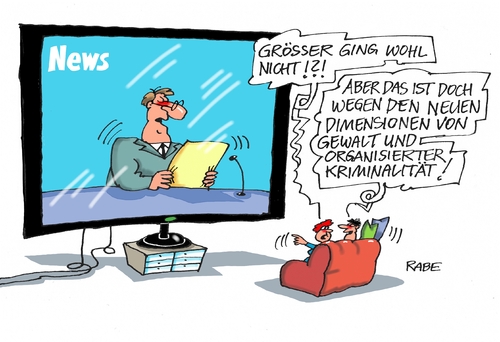 Cartoon: Dimensionen (medium) by RABE tagged dimensionen,kriminalität,gewalt,flüchtlinge,köln,bahnhof,silvesternacht,frauen,vergewaltigung,rabe,ralf,böhme,cartoon,karikatur,pressezeichnung,farbcartoon,tagescartoon,tv,nachrichten,news,screen,sicherheit,dimensionen,kriminalität,gewalt,flüchtlinge,köln,bahnhof,silvesternacht,frauen,vergewaltigung,rabe,ralf,böhme,cartoon,karikatur,pressezeichnung,farbcartoon,tagescartoon,tv,nachrichten,news,screen,sicherheit