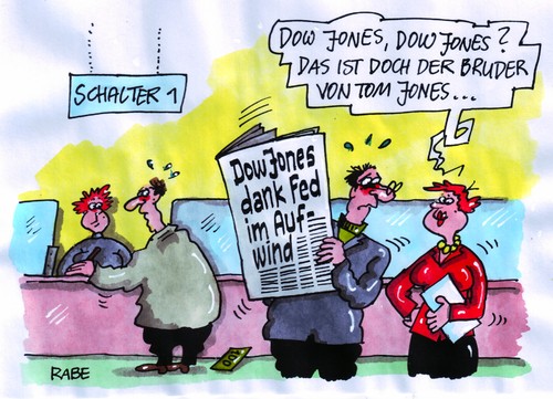 Cartoon: Dow Jones (medium) by RABE tagged börse,bank,sparkasse,spekulanten,geld,euro,wertpapiere,dow,jones,tom,musiker,pop,rock,englandschalter,zeitung,news,bankangestellter,schalterraum,mann,frau,geldscheine,auszahlung,vinyl,gesang,schallplatten,börse,bank,sparkasse,spekulanten,euro,geld,wertpapiere,dow jones,musiker,pop,rock,zeitung,dow,jones