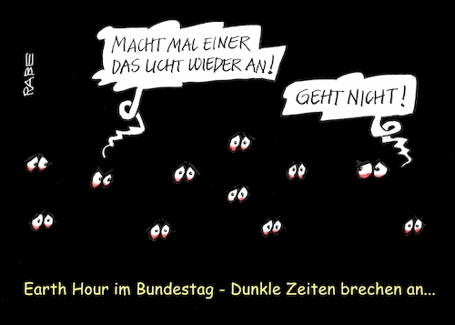 Cartoon: Earth Hour (medium) by RABE tagged diäten,diatenanpassung,bundesregierung,regierungsbildung,groko,koko,rabe,ralf,böhme,cartoon,karikatur,pressezeichnung,farbcartoon,tagescartoon,bahnsteig,neuwahlen,sondierung,earth,hour,dunkel,dunkelheit,bundestagswahl,union,csu,islam,afd,licht,helligkeit,konfrontation,bundestag,debatten,respekt,achtung,rechte,linke,diäten,diatenanpassung,bundesregierung,regierungsbildung,groko,koko,rabe,ralf,böhme,cartoon,karikatur,pressezeichnung,farbcartoon,tagescartoon,bahnsteig,neuwahlen,sondierung,earth,hour,dunkel,dunkelheit,bundestagswahl,union,csu,islam,afd,licht,helligkeit,konfrontation,bundestag,debatten,respekt,achtung,rechte,linke